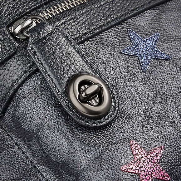 Coach Campus Backpack In Signature Canvas With Star Applique & Snakeskin Detail - Picture 5 of 16
